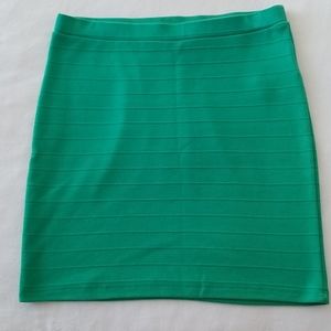 Green mini skirt